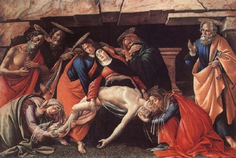Sandro Botticelli Lamentation over the Dead Christ with Saints Norge oil painting art
